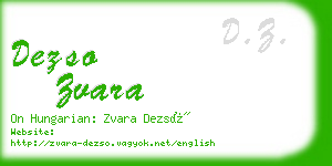 dezso zvara business card